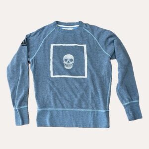 Sport of Kings Sweatshirt Men’s Sm Blue Crew Pullover Skull Crewneck Made in USA
